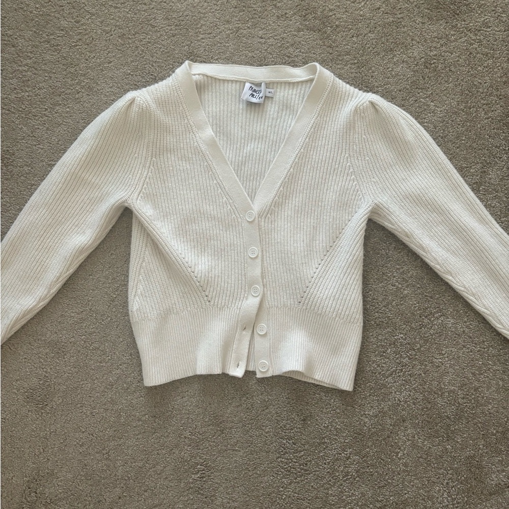 White Princess Polly cardigan sweater